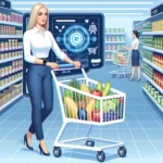 "AI-powered shopping cart theft prevention technology at Target store, showcasing advanced security features to enhance shopping safety in U.S. retail environments."
