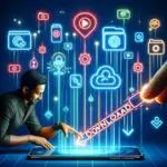 "Person using a smartphone to download TikTok videos with a TikTok video downloader app, illustrating the ease of saving favorite content from the platform."