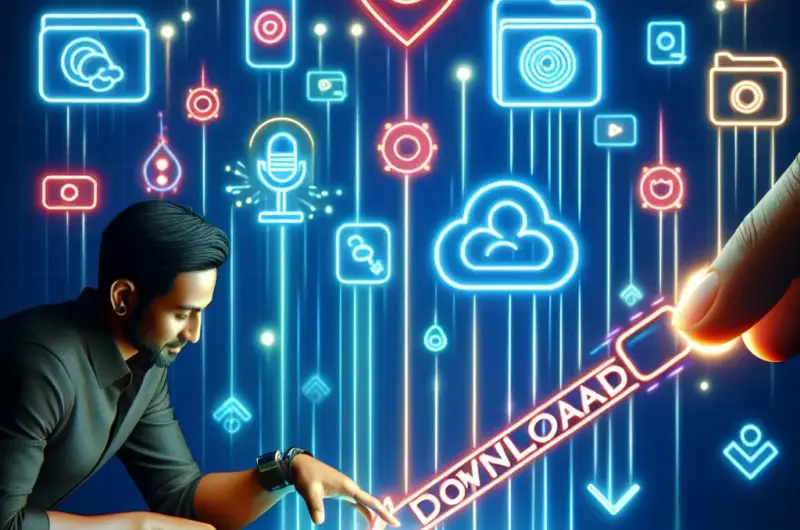 "Person using a smartphone to download TikTok videos with a TikTok video downloader app, illustrating the ease of saving favorite content from the platform."