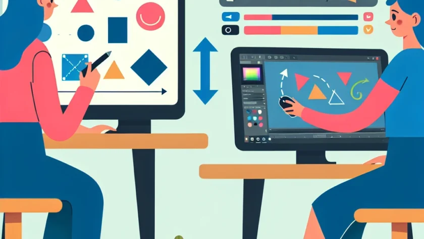 "Beginner-friendly guide on animating simple shapes in video editors, featuring a visual demonstration of animated geometric shapes like circles and squares with movement effects."